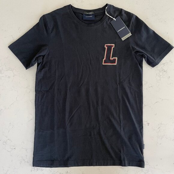 Lindbergh Casual SS Crew Neck 100% Organic Cotton T Shirt Navy Sz M NWT - Picture 1 of 13